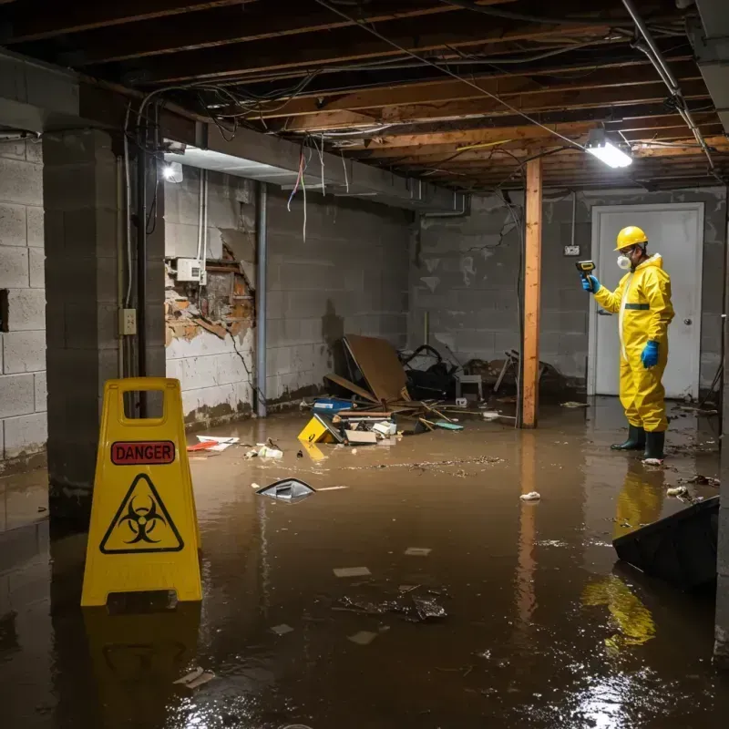 Flooded Basement Electrical Hazard in Unionville, NC Property